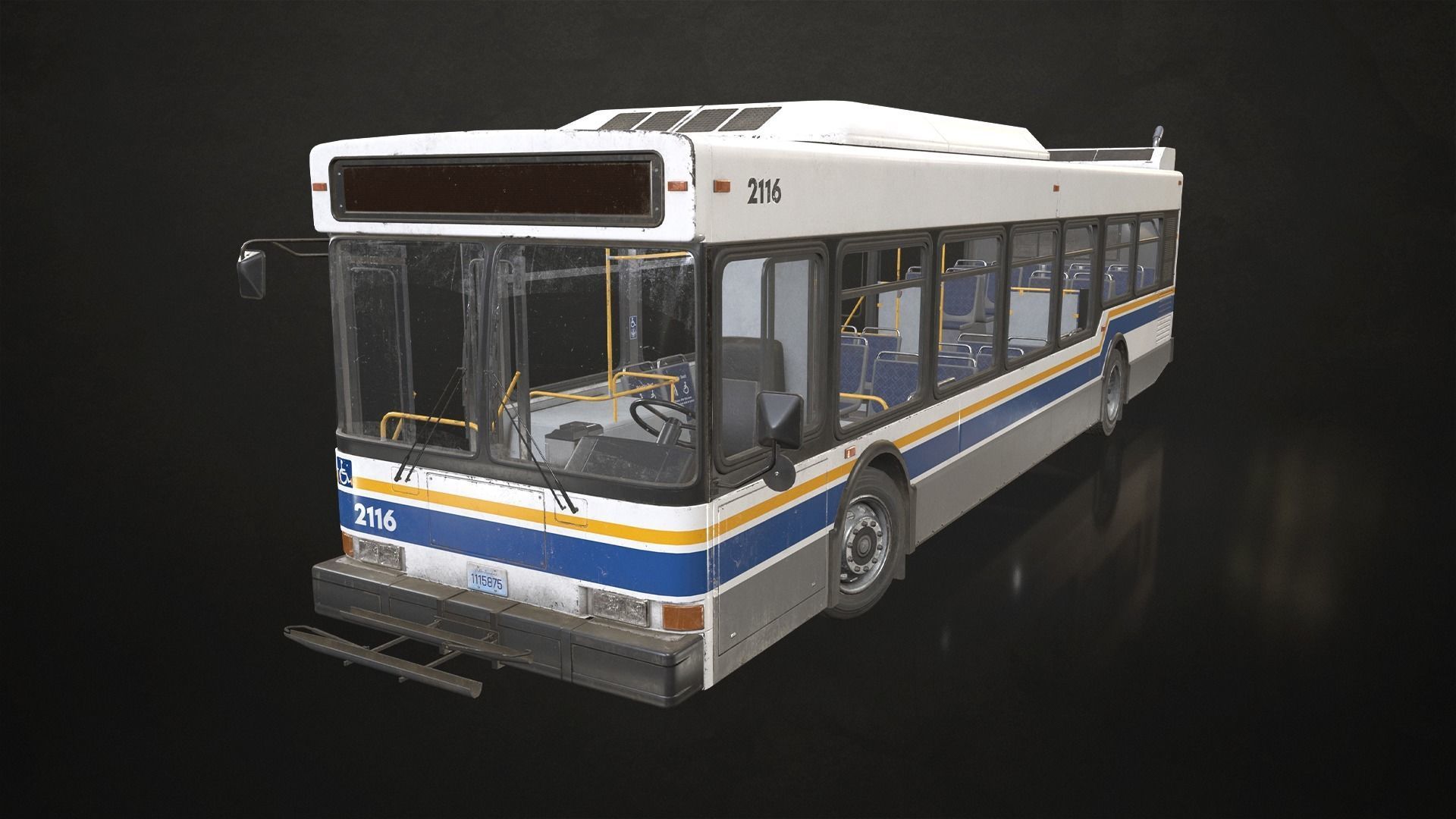 City Bus V1 Low-poly 3D model_4