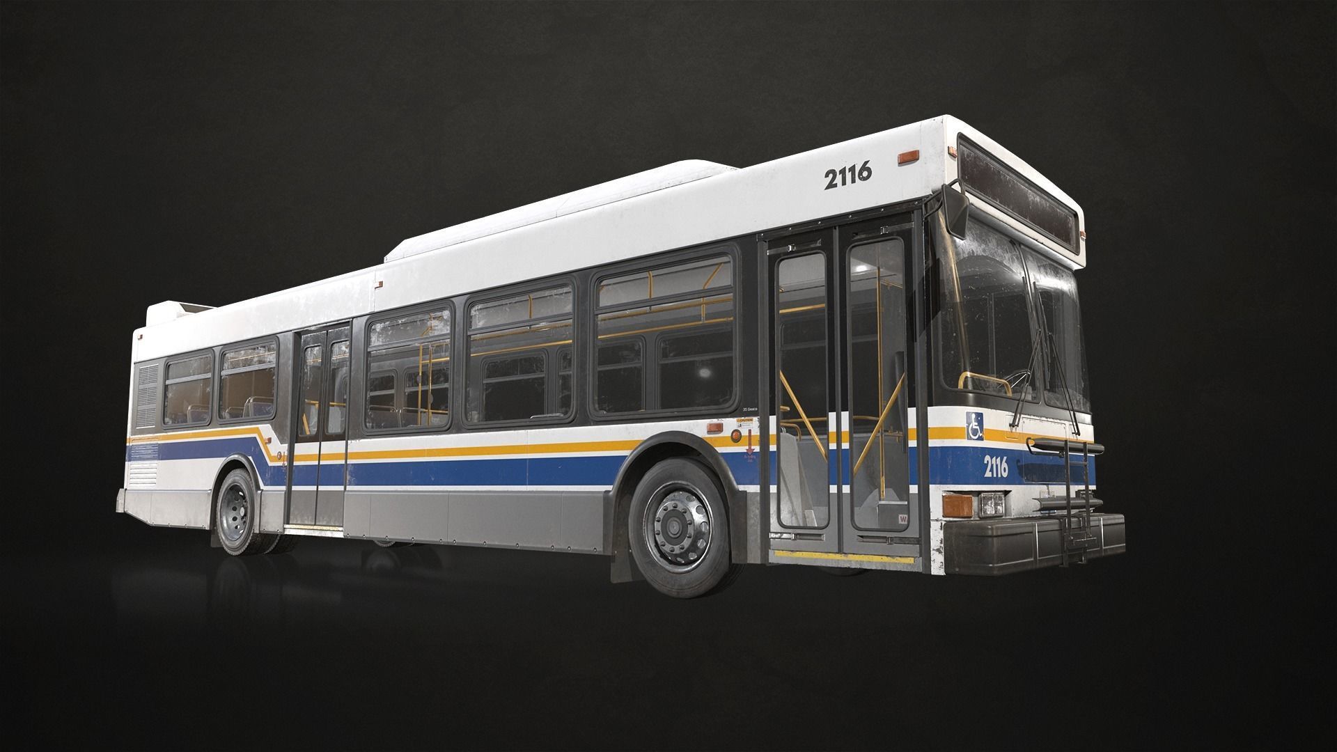 City Bus V1 Low-poly 3D model_9