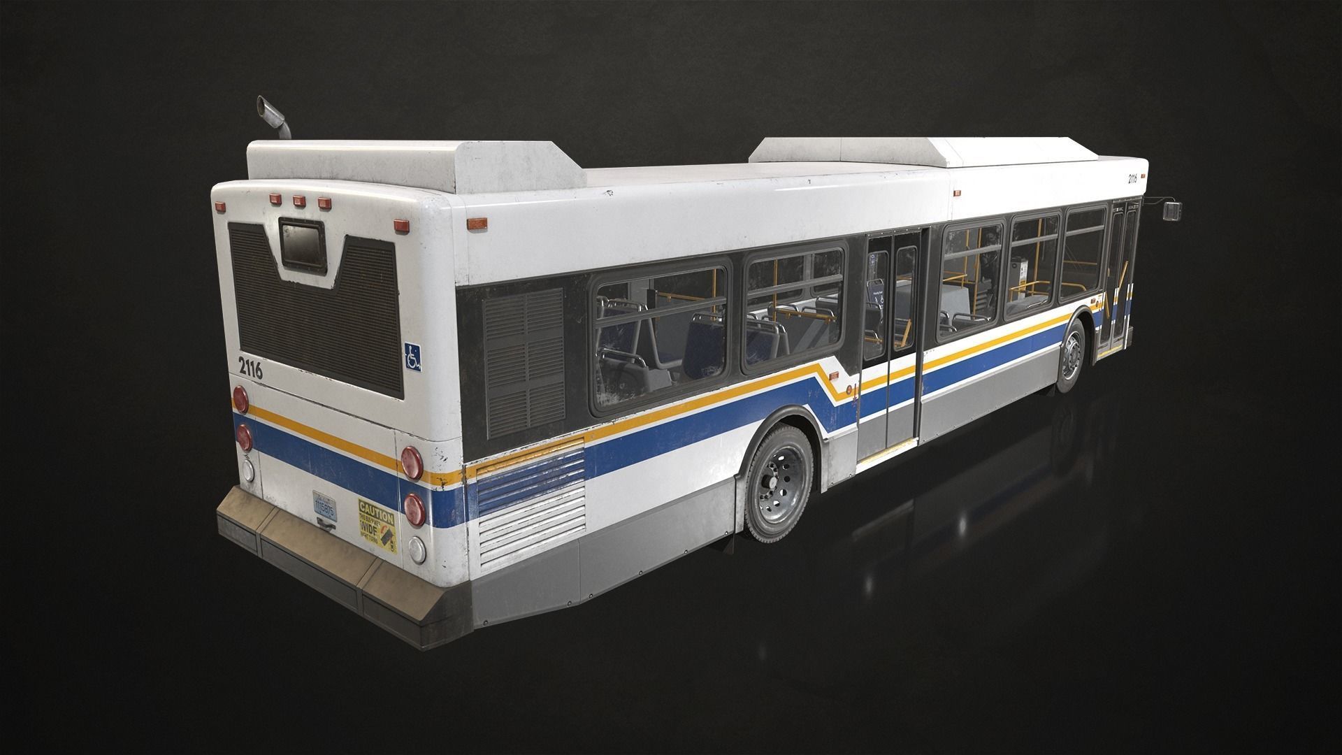 City Bus V1 Low-poly 3D model_5