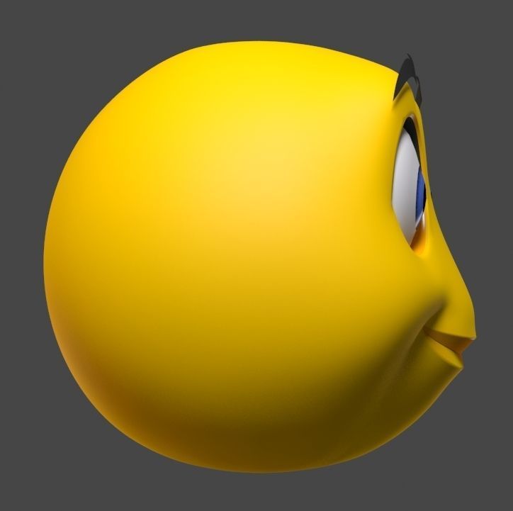 Smile 3d model of emoticon Low-poly 3D model_4