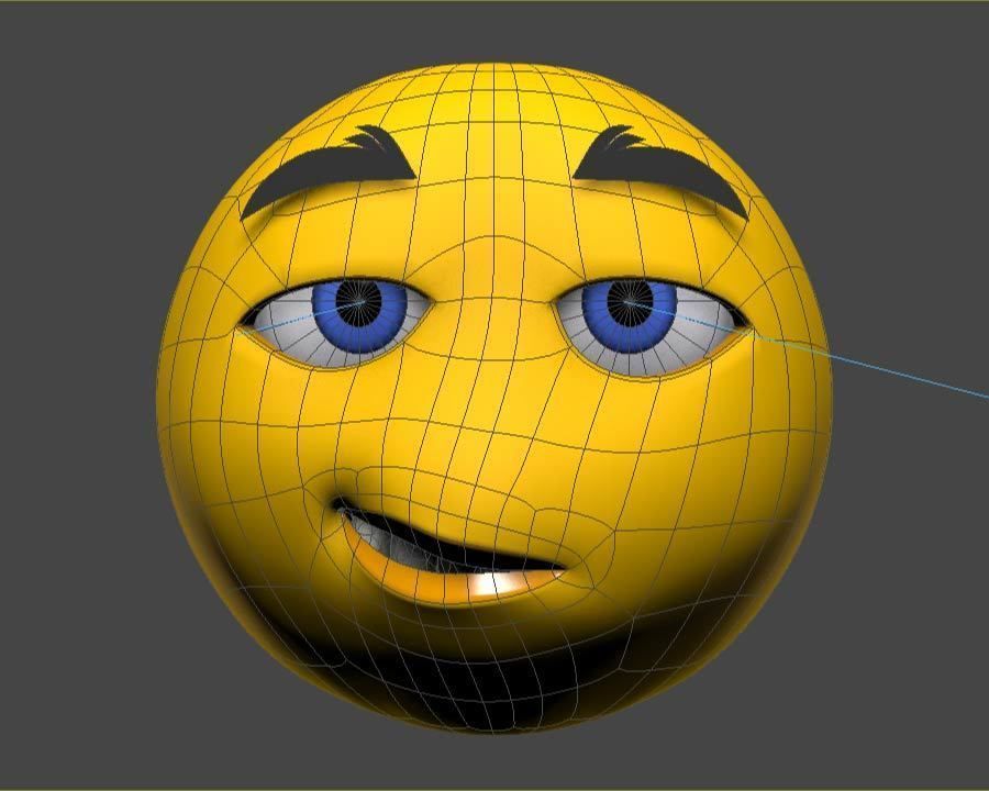 Smile 3d model of emoticon Low-poly 3D model_8