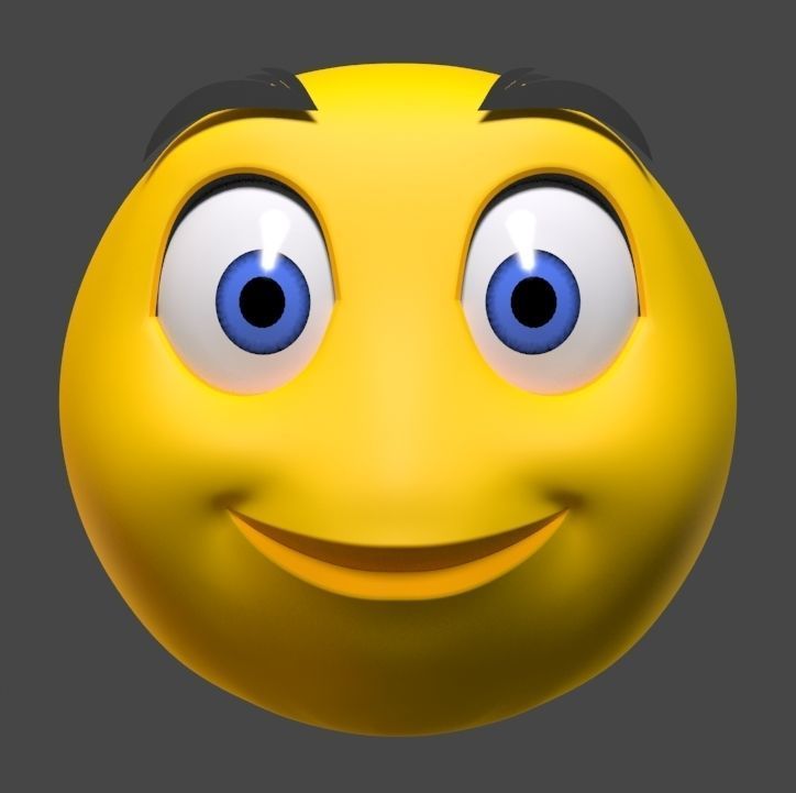 Smile 3d model of emoticon Low-poly 3D model_2