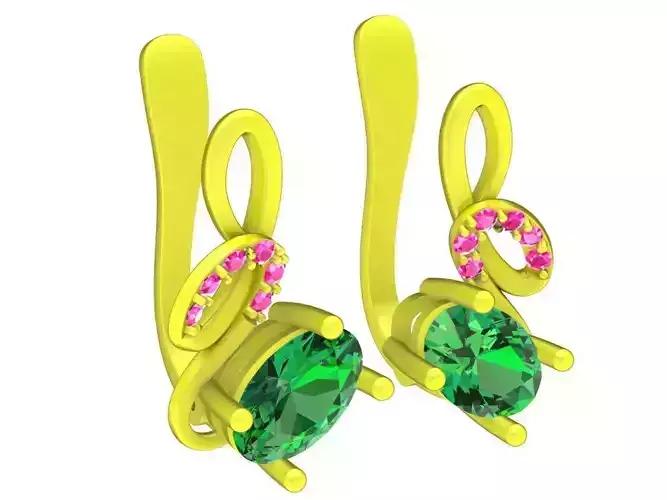 6777 fashion oval diamond earrings