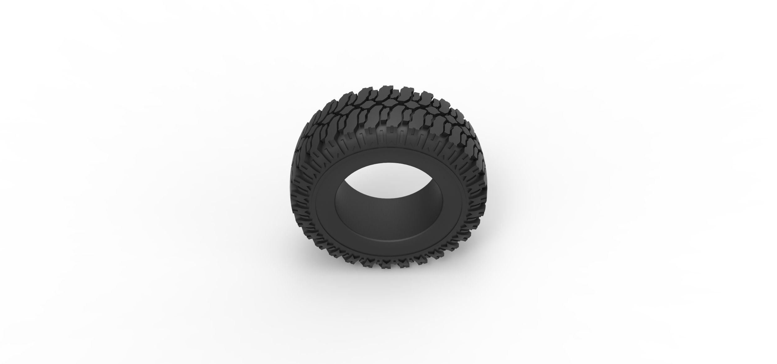 Offroad tire 110 Scale 1 to 25 3D print model_5