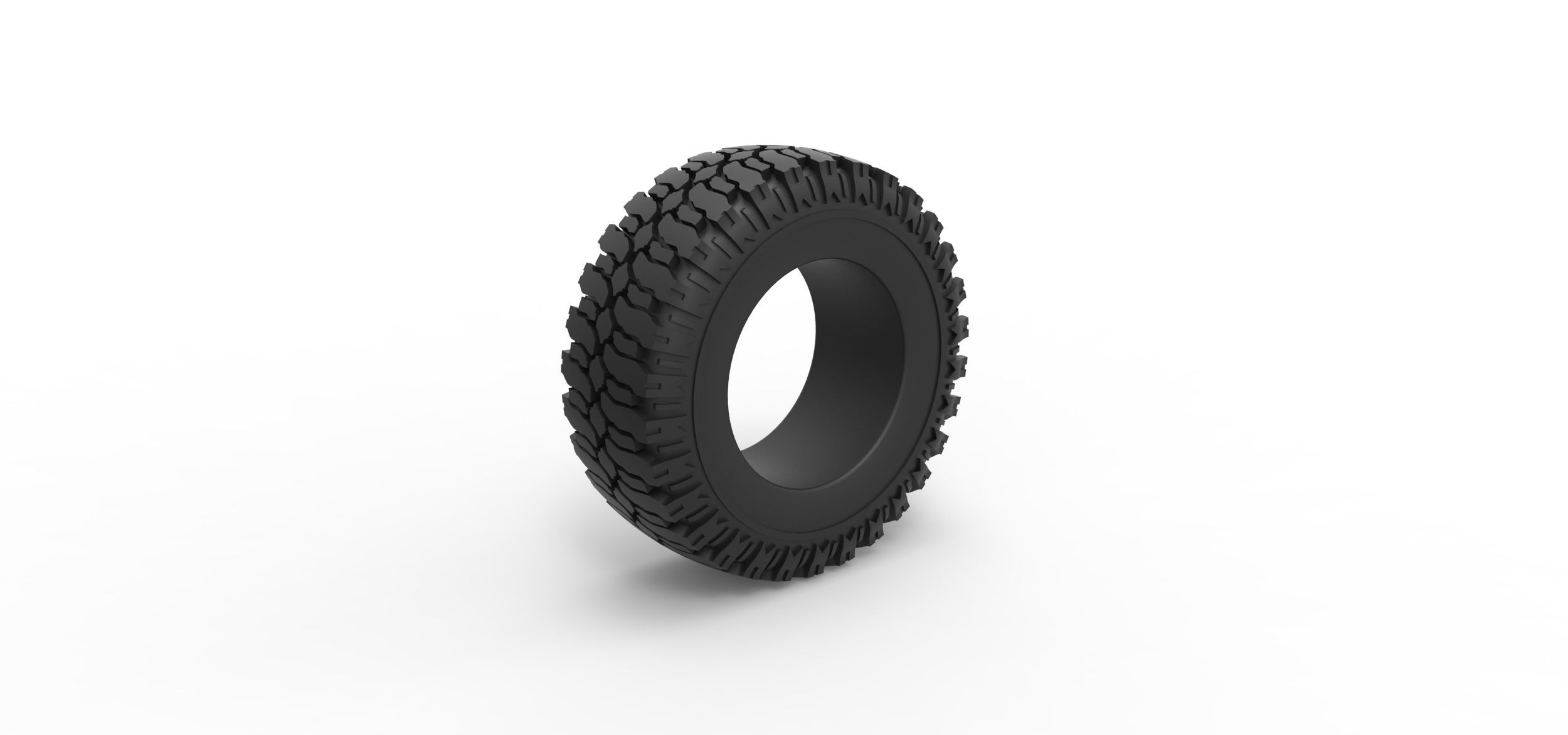 Offroad tire 110 Scale 1 to 25 3D print model_1
