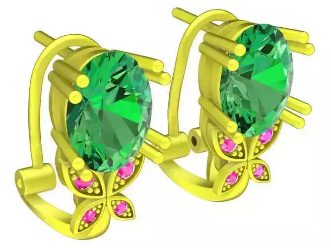 6781 Fashion Oval Diamond Earrings