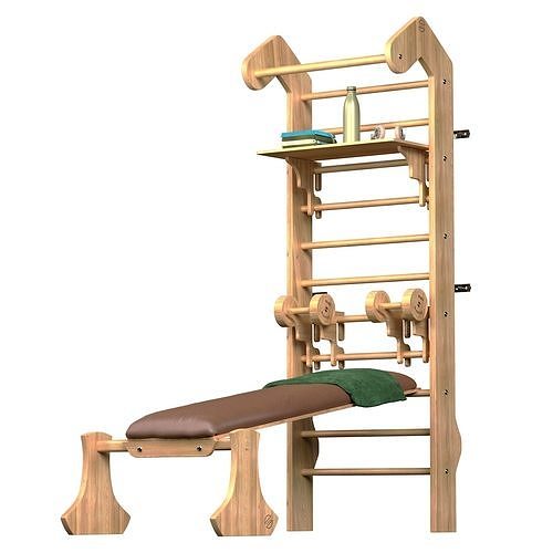Solid wood weight plates Individually or as a set 3D model
