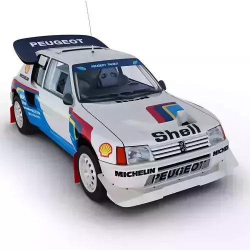Peugeot 205 T16 Rally Car 3D model