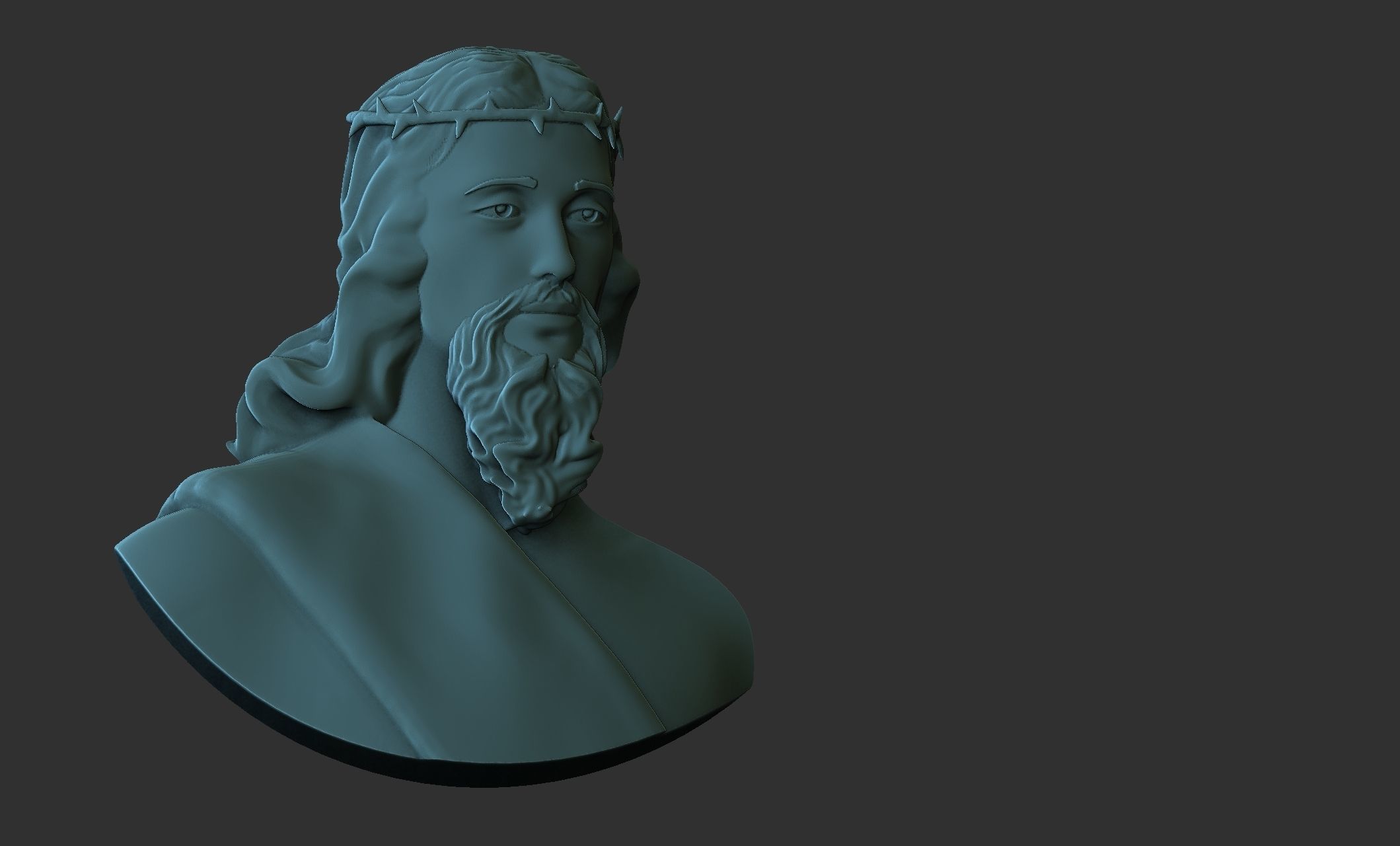 Jesus baserelief 3D print model_5