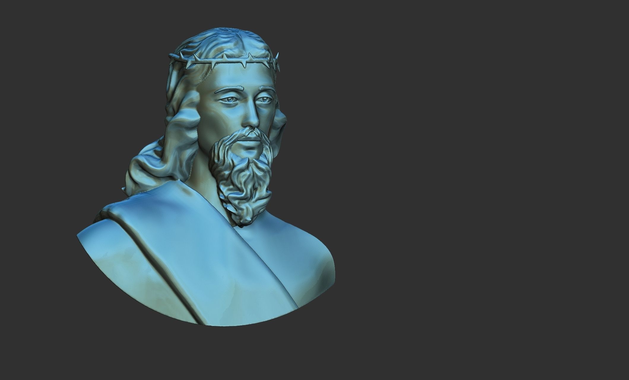 Jesus baserelief 3D print model_6