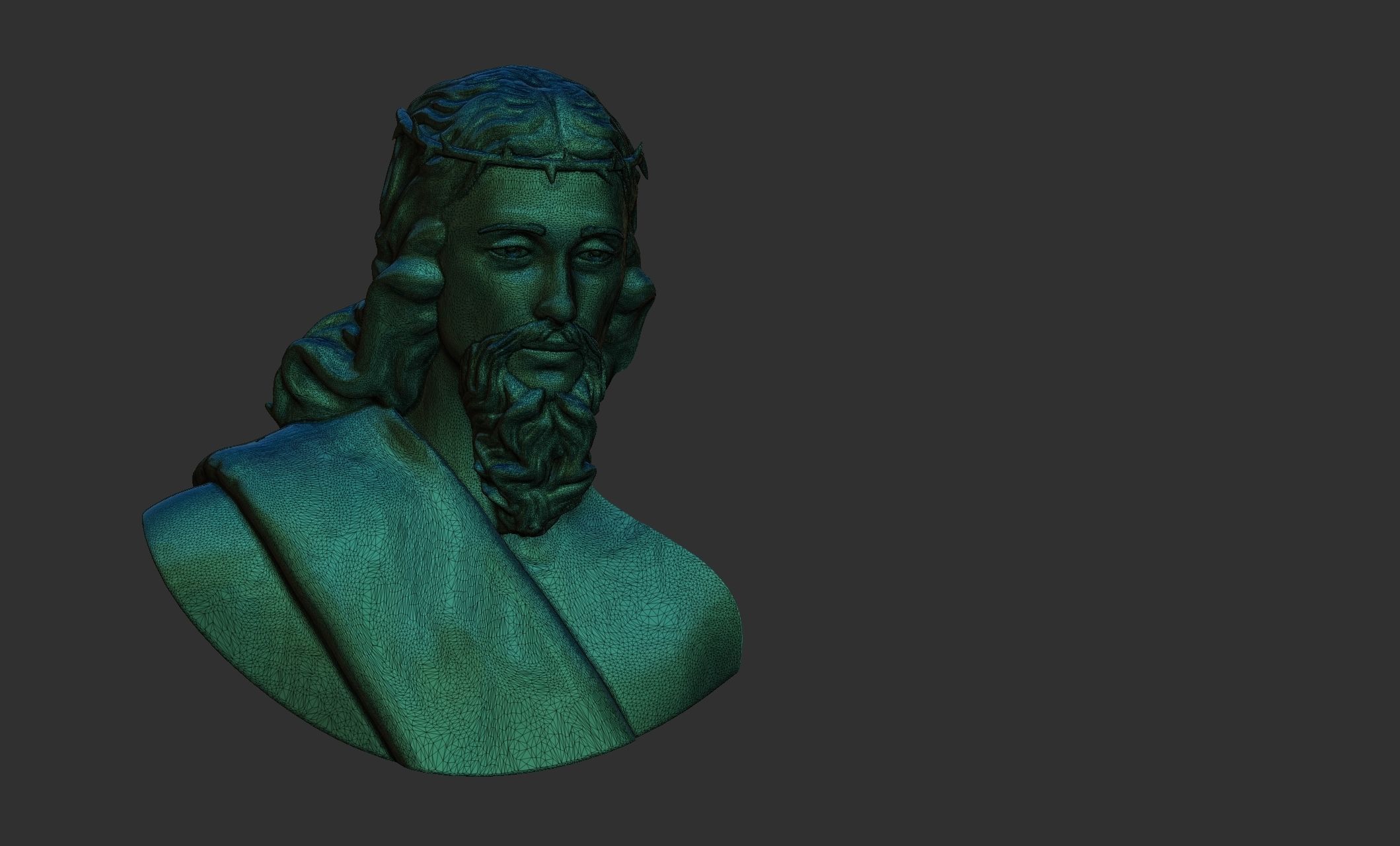 Jesus baserelief 3D print model_4