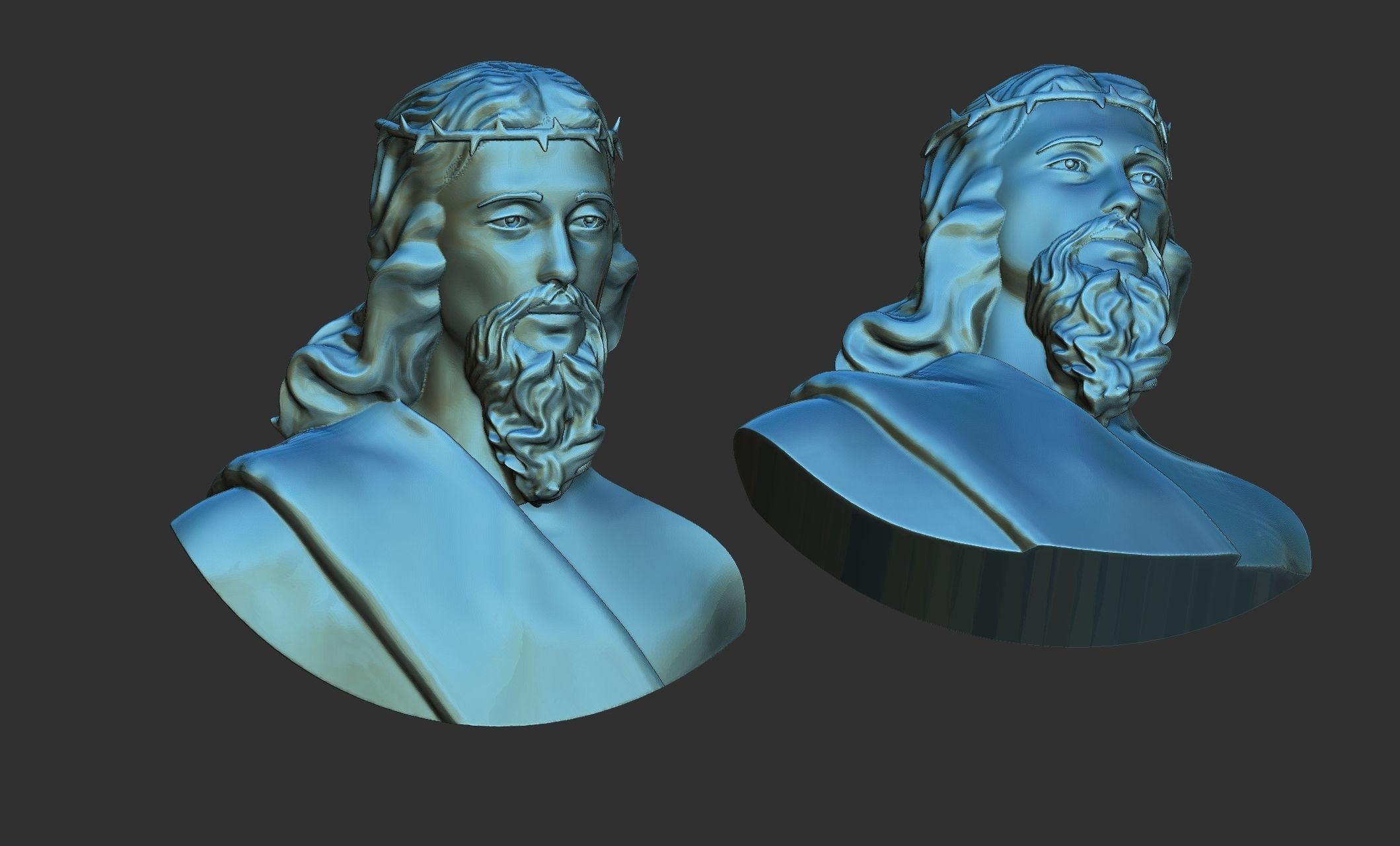 Jesus baserelief 3D print model_2
