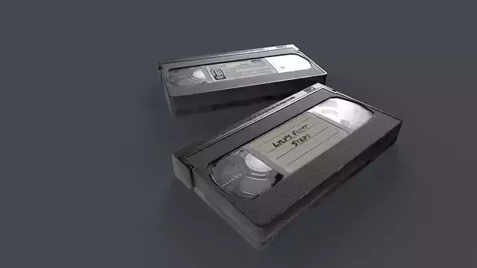 VHS Tape Duo Low-poly 3D model