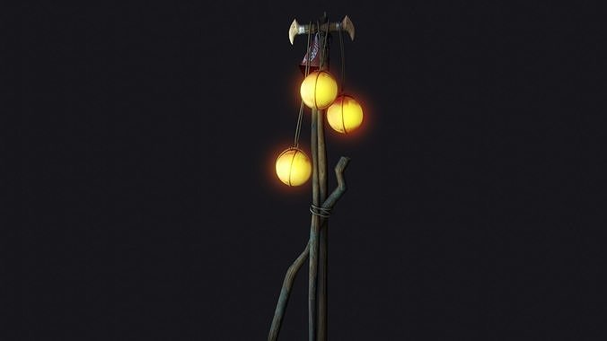 pirate Street lamp Low-poly 3D model