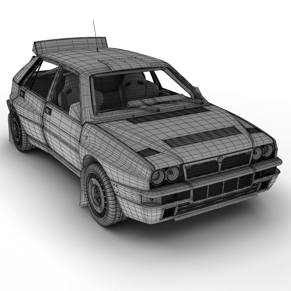 Lancia Delta Rally Car 3D model_1