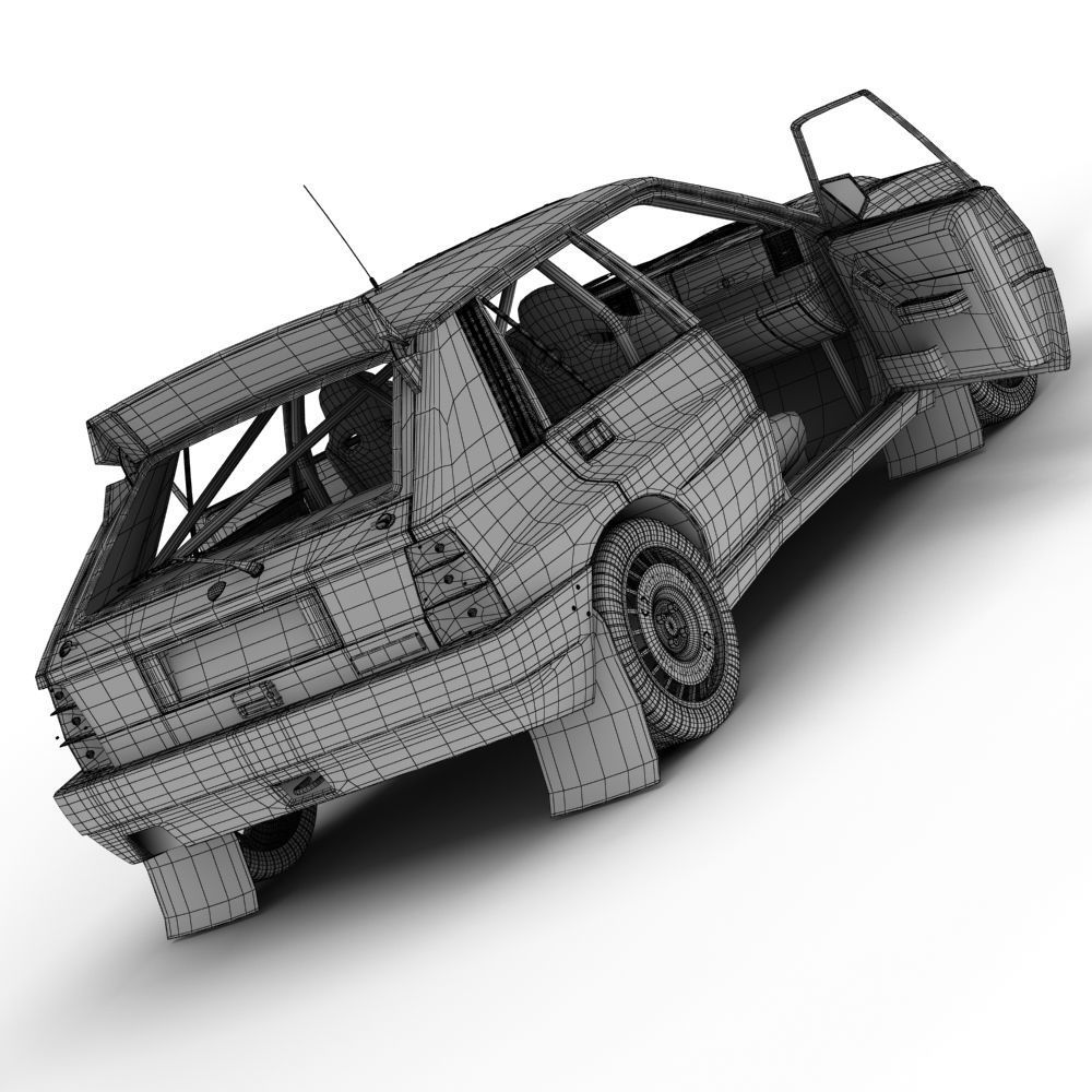 Lancia Delta Rally Car 3D model_5