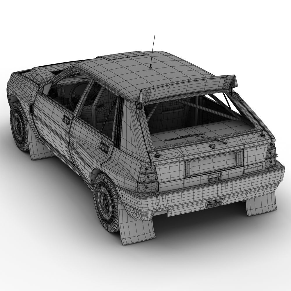 Lancia Delta Rally Car 3D model_9