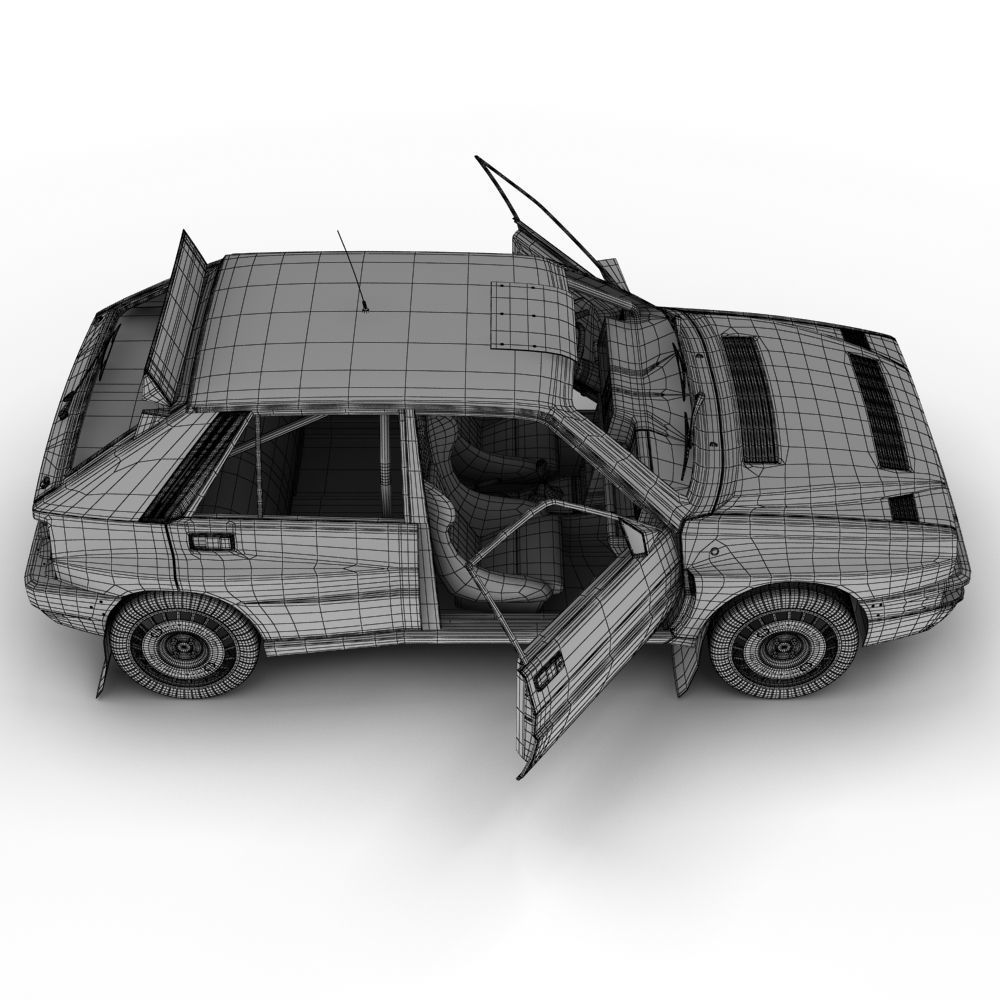 Lancia Delta Rally Car 3D model_3