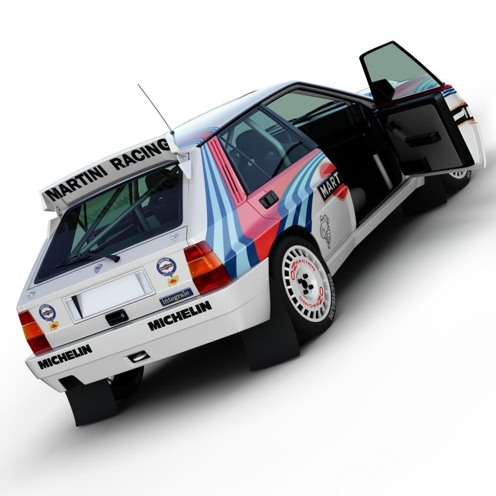 Lancia Delta Rally Car 3D model_4