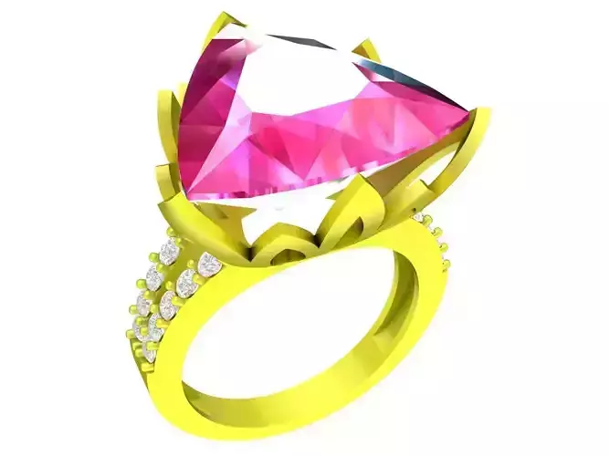 6798 Trilliant Diamond Women Ring 3D print model