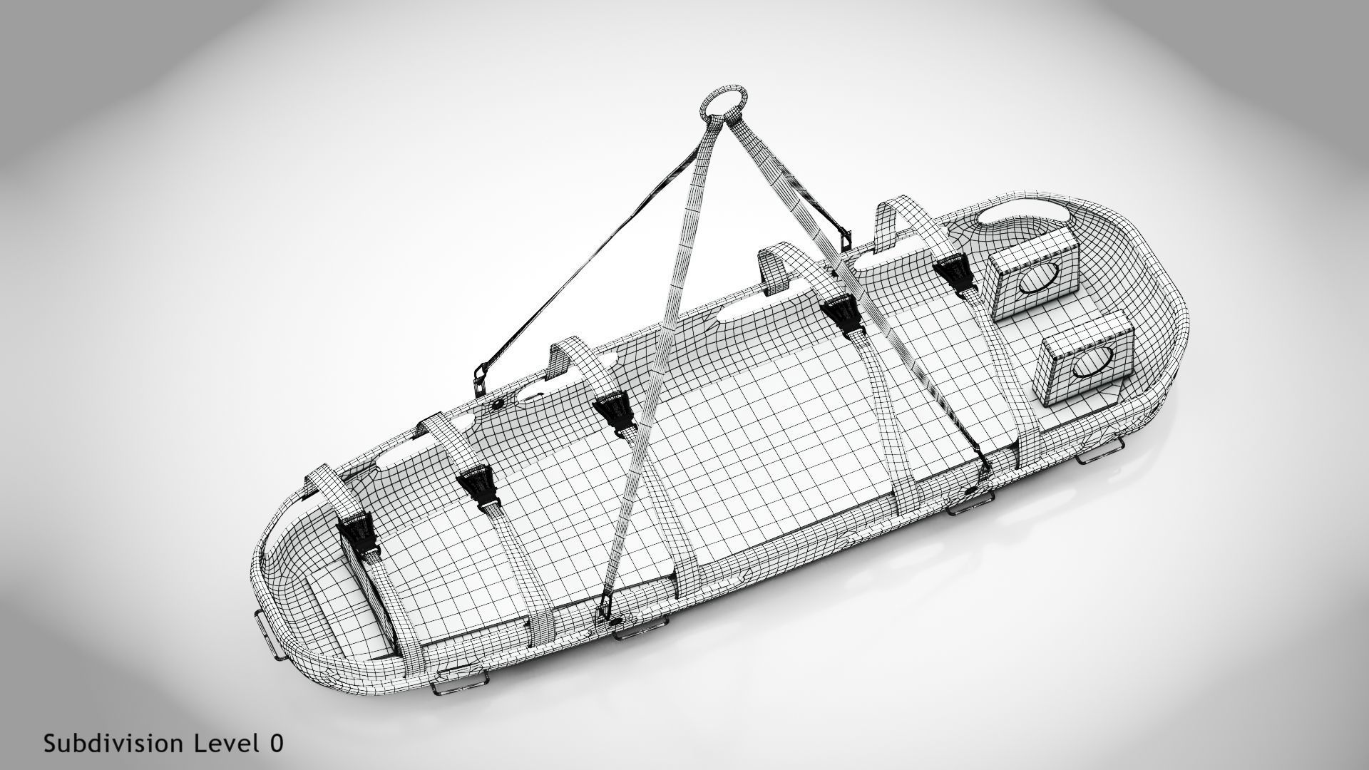 Helicopter Stretcher Low-poly 3D model_31