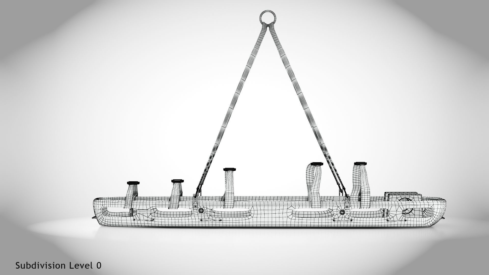 Helicopter Stretcher Low-poly 3D model_18