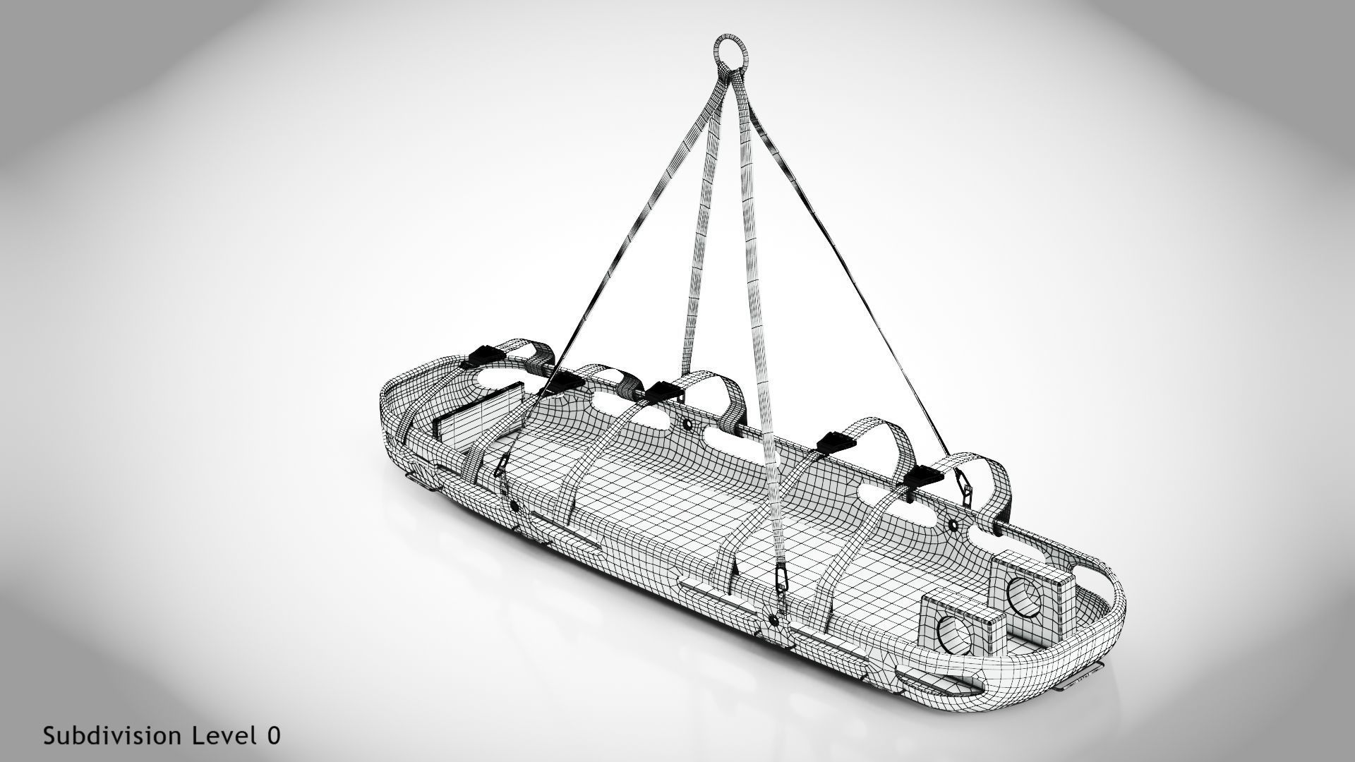Helicopter Stretcher Low-poly 3D model_26