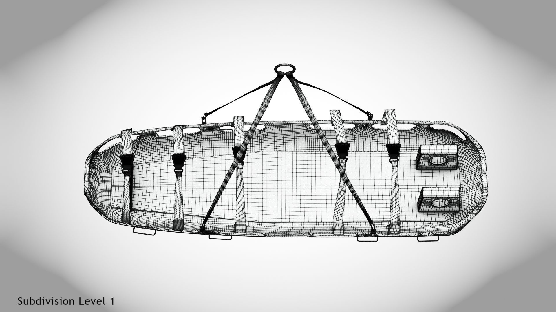 Helicopter Stretcher Low-poly 3D model_21