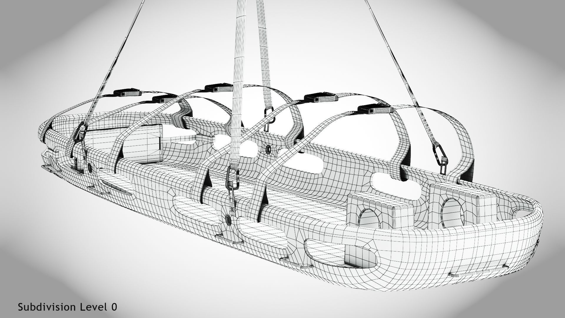 Helicopter Stretcher Low-poly 3D model_32