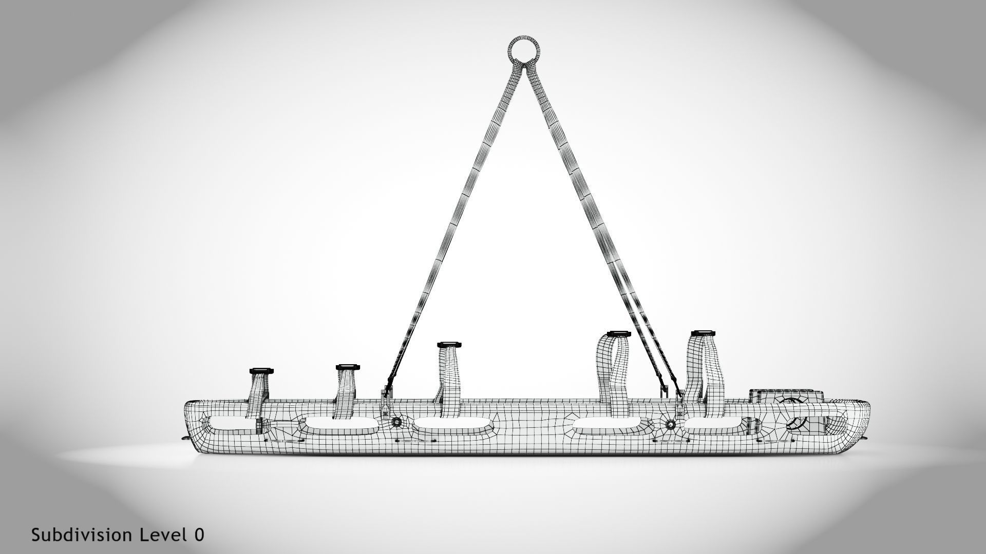 Helicopter Stretcher Low-poly 3D model_16
