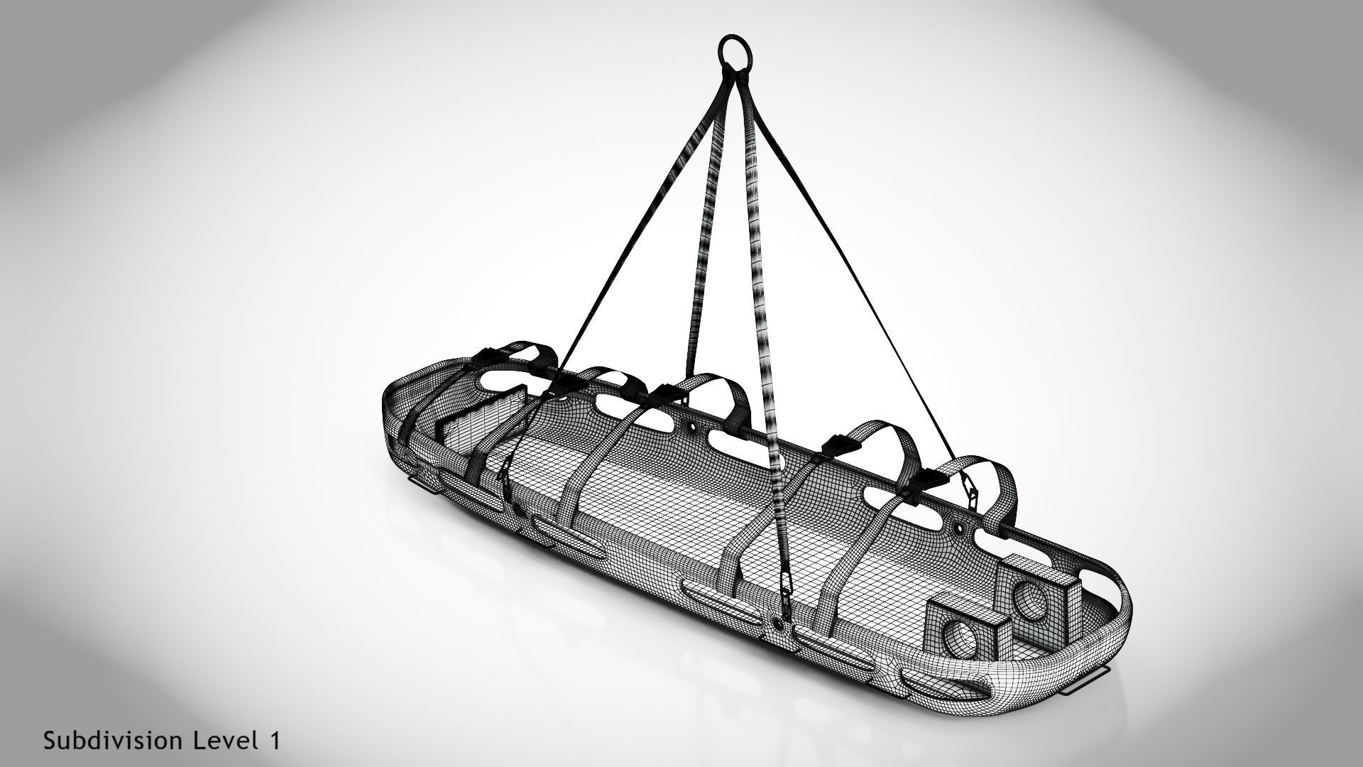 Helicopter Stretcher Low-poly 3D model_25