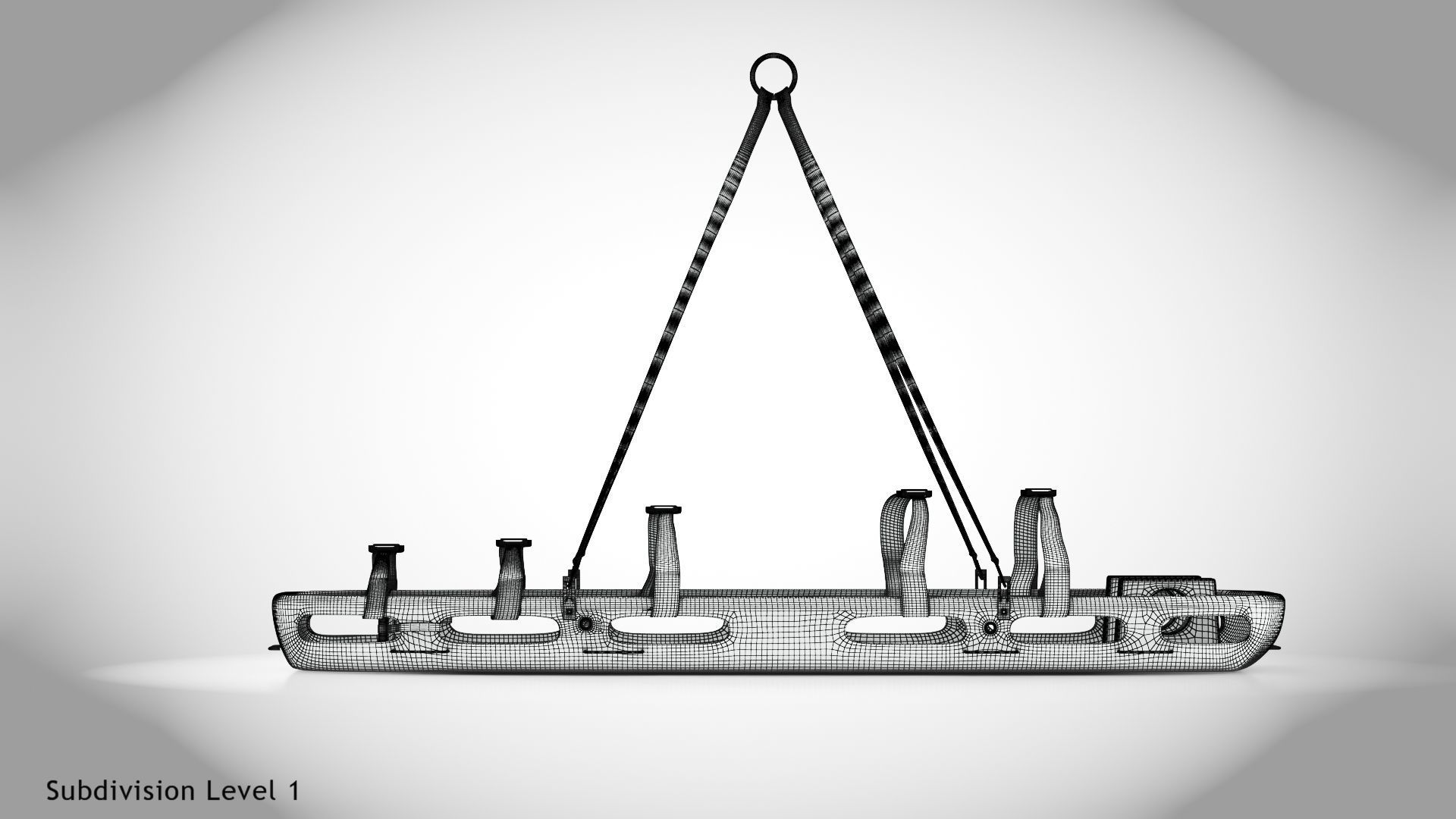 Helicopter Stretcher Low-poly 3D model_15