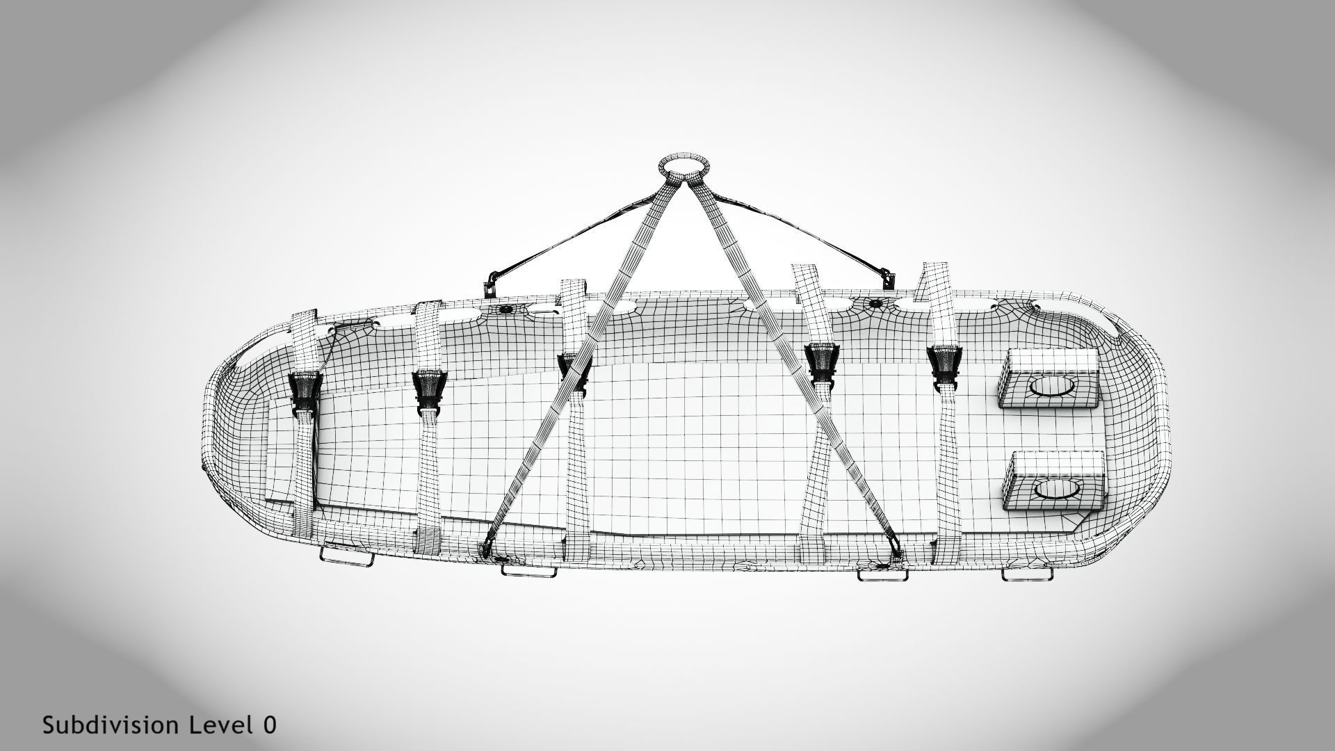 Helicopter Stretcher Low-poly 3D model_27