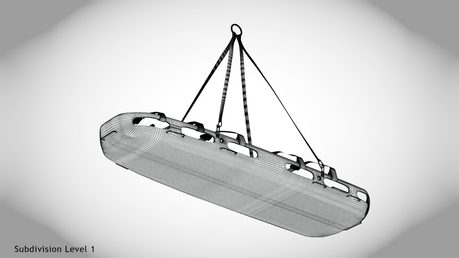Helicopter Stretcher Low-poly 3D model_29