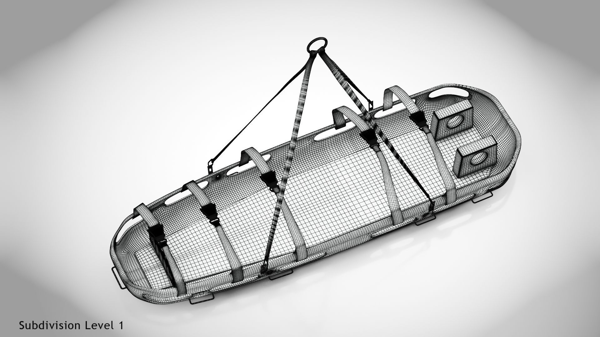 Helicopter Stretcher Low-poly 3D model_30