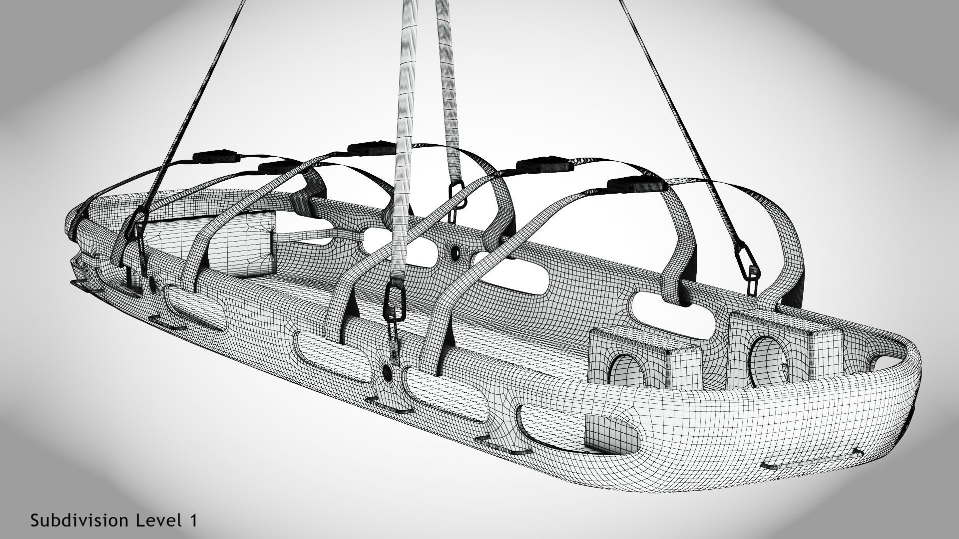 Helicopter Stretcher Low-poly 3D model_33