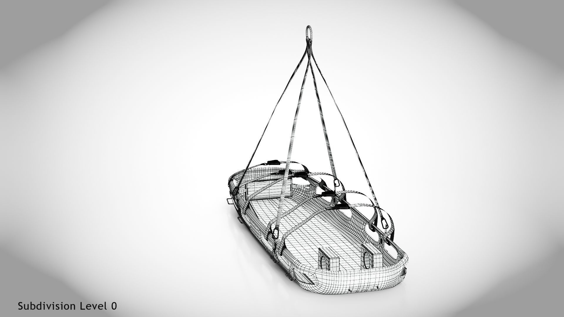 Helicopter Stretcher Low-poly 3D model_19