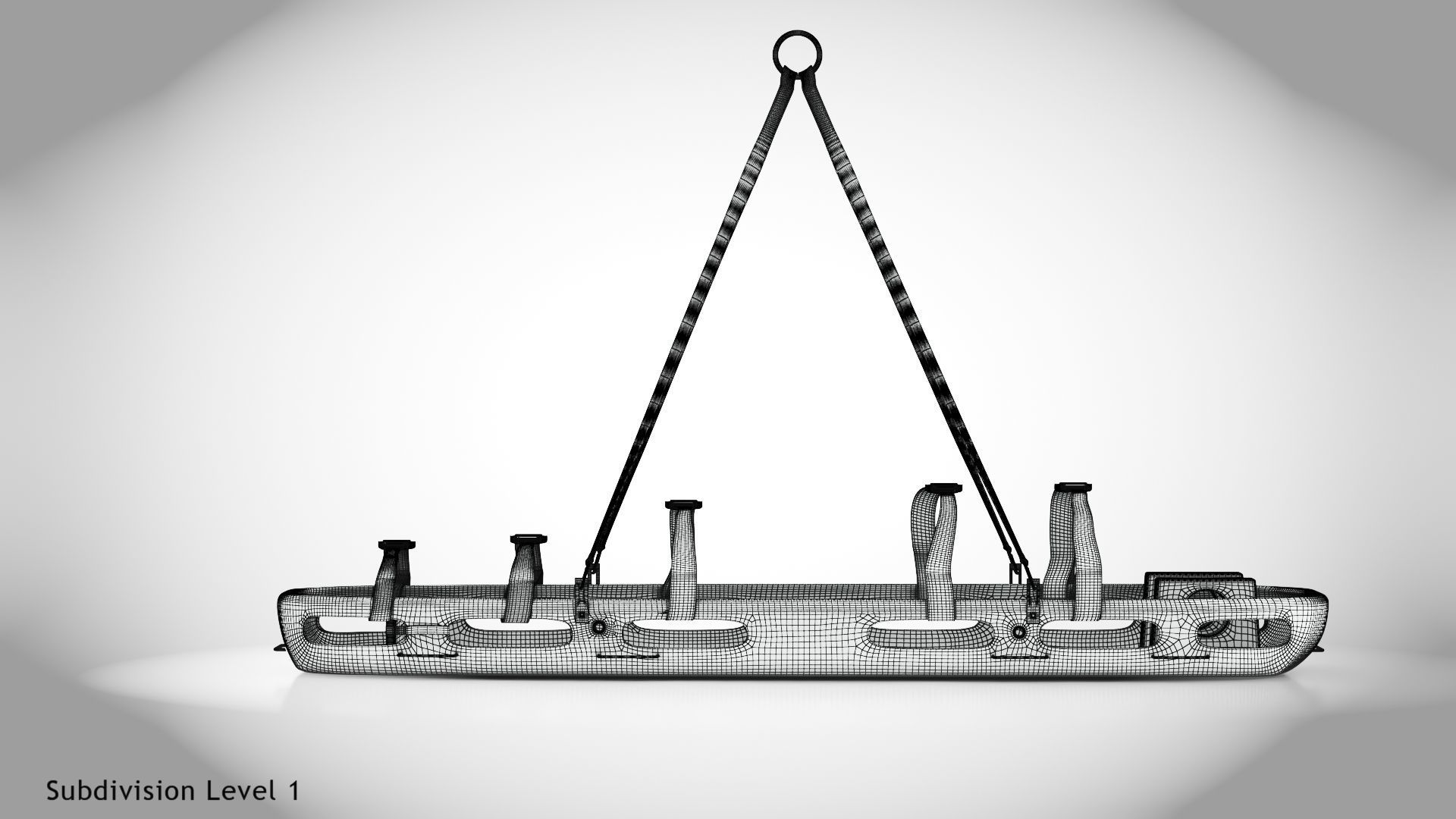 Helicopter Stretcher Low-poly 3D model_17