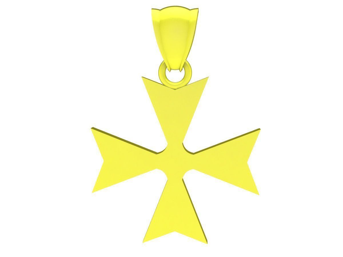 6799 Gold Cross Pendant 3D print model_4