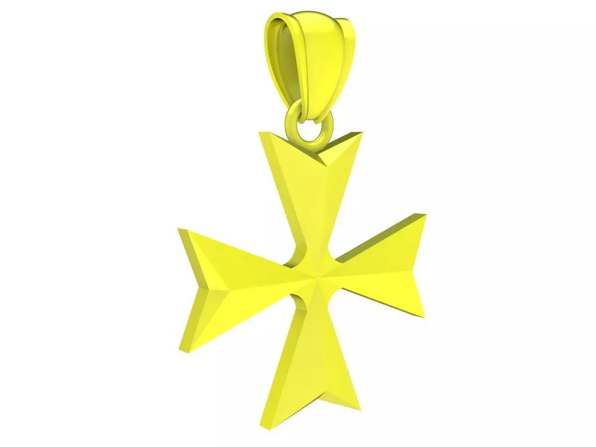 6799 Gold Cross Pendant 3D print model_0
