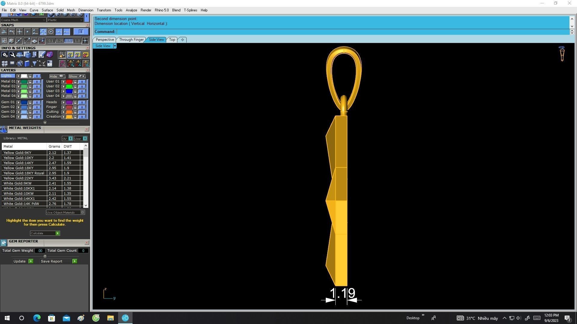 6799 Gold Cross Pendant 3D print model_8