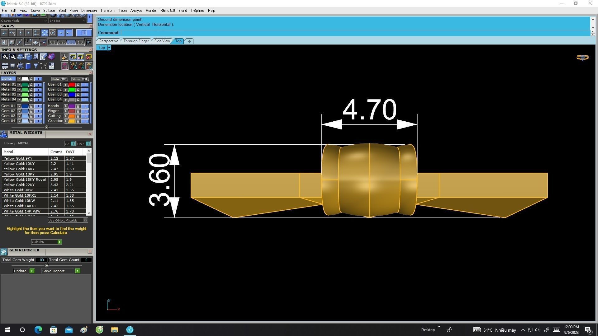 6799 Gold Cross Pendant 3D print model_6