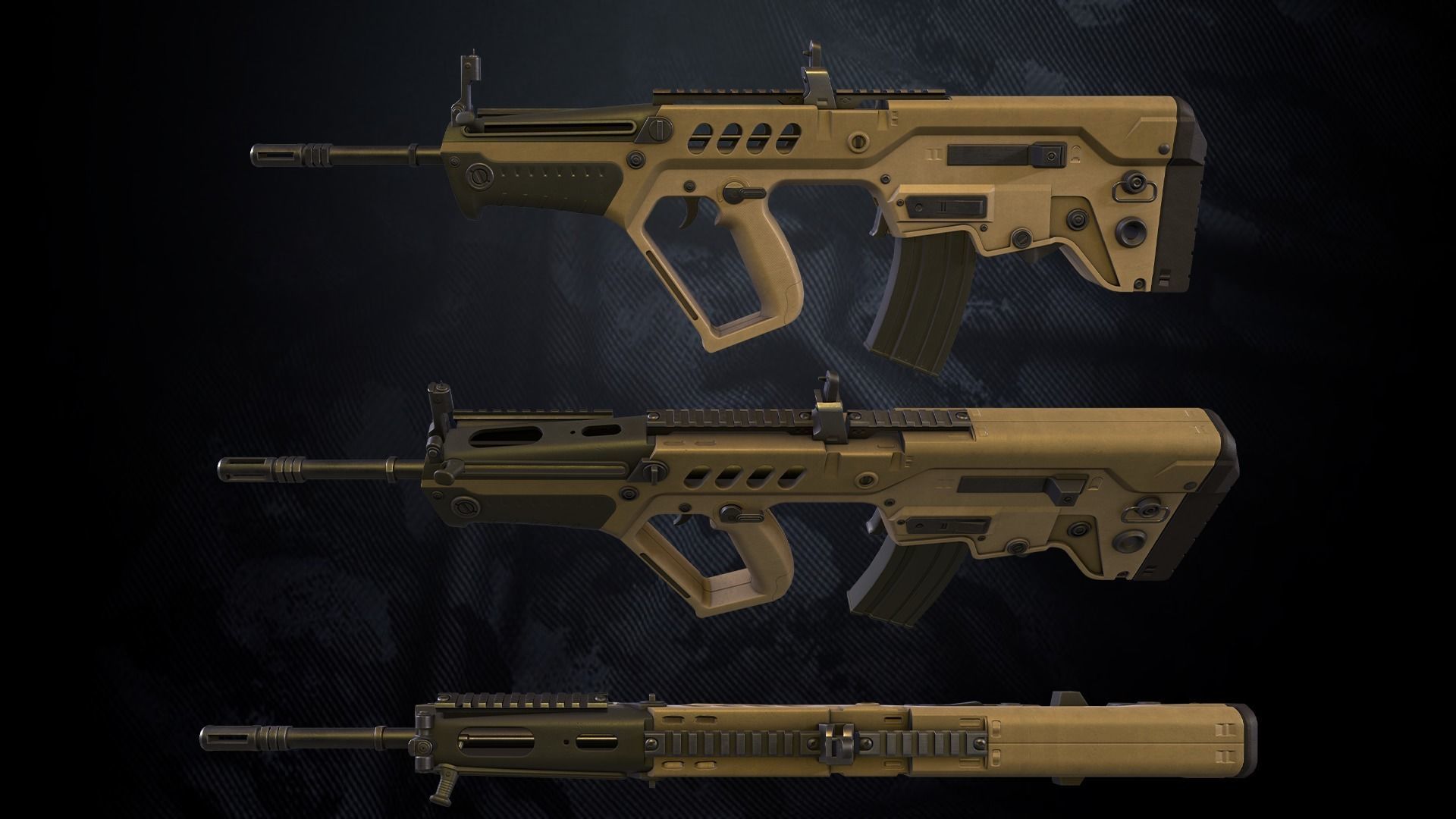 TAR21 Assault Rifle With Hands And Weapon Case Low-poly 3D model_6