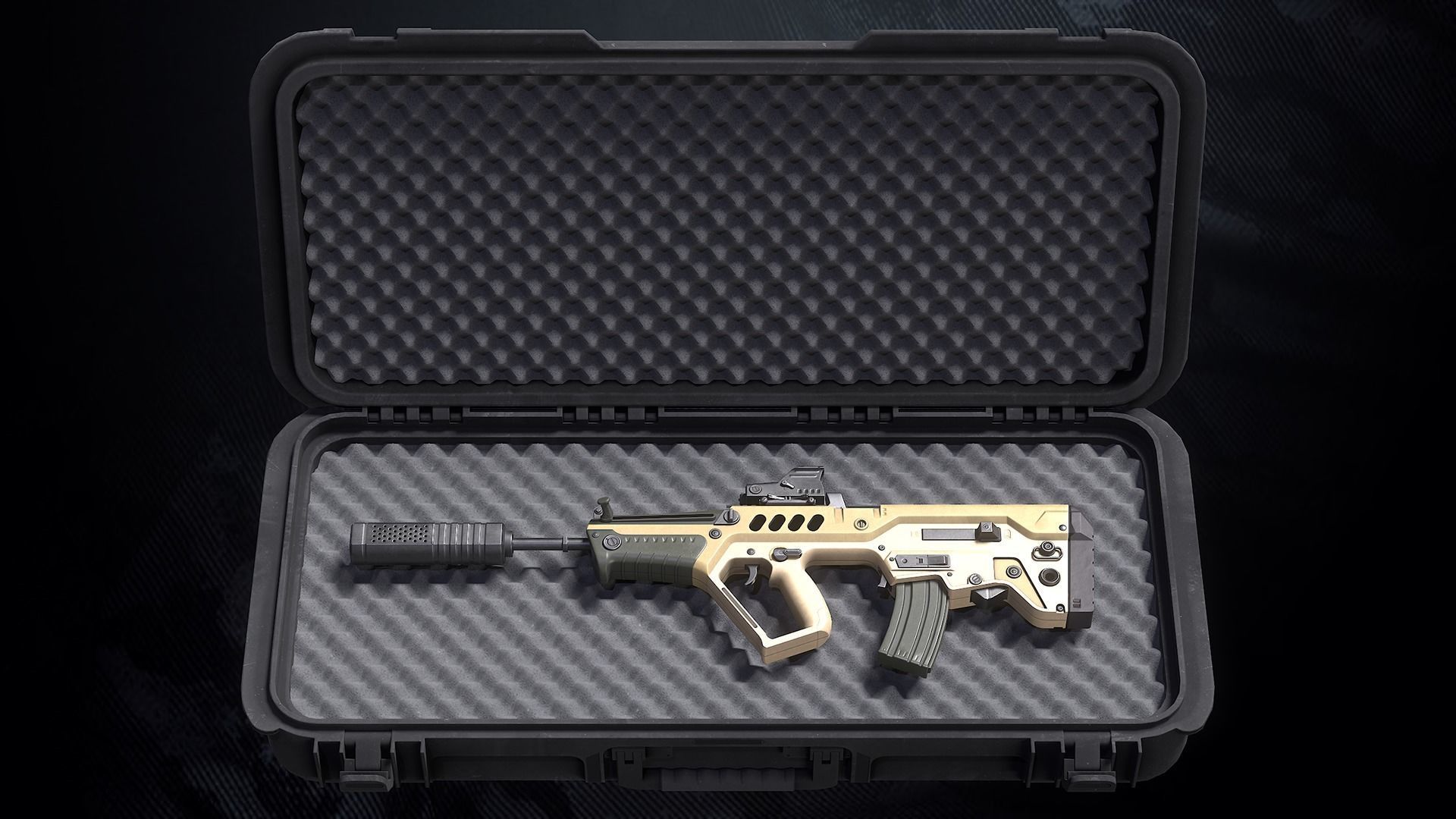 TAR21 Assault Rifle With Hands And Weapon Case Low-poly 3D model_2