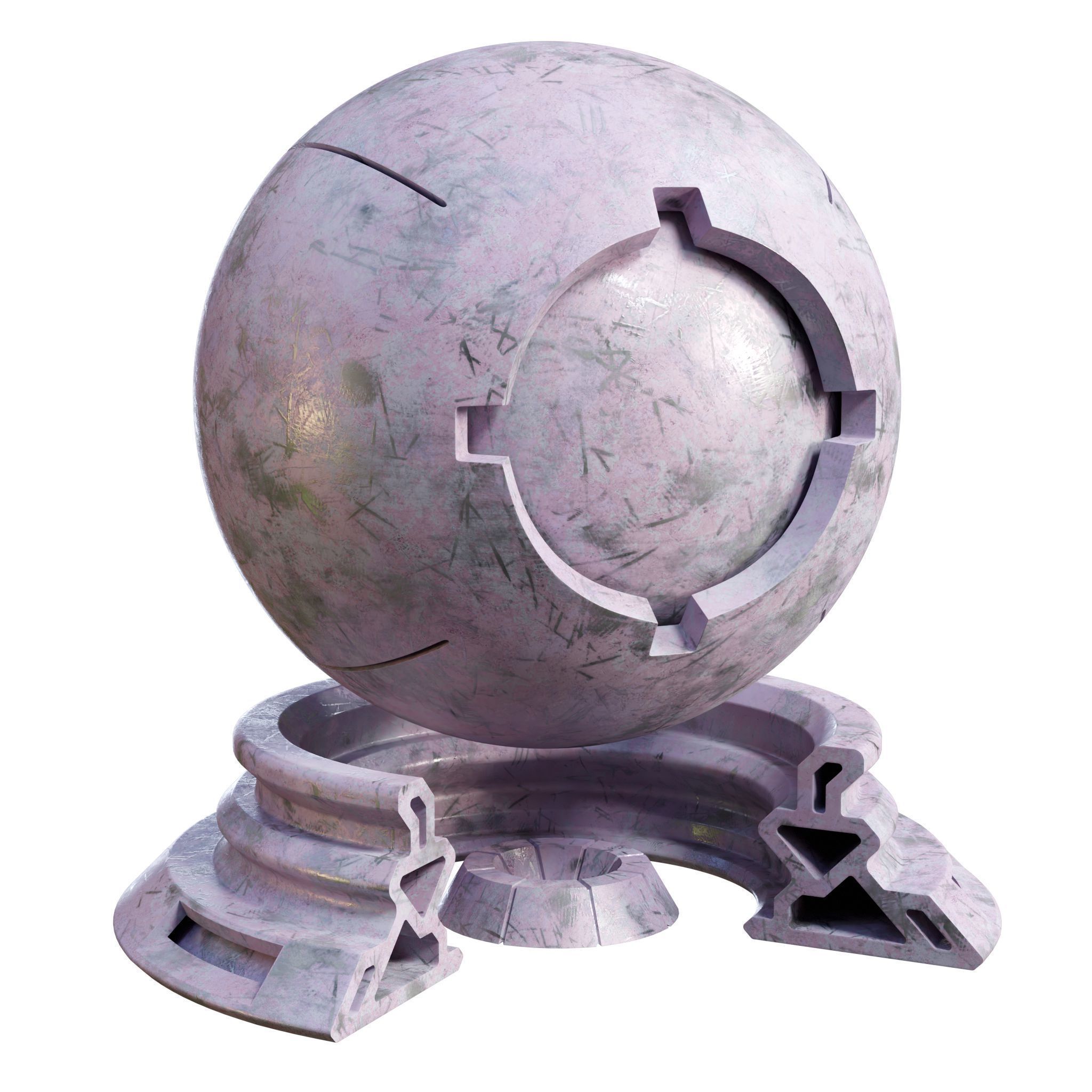 Patina Materials 09-10 - PBR - Seamless - 4k - SBSAR Low-poly 3D model_4