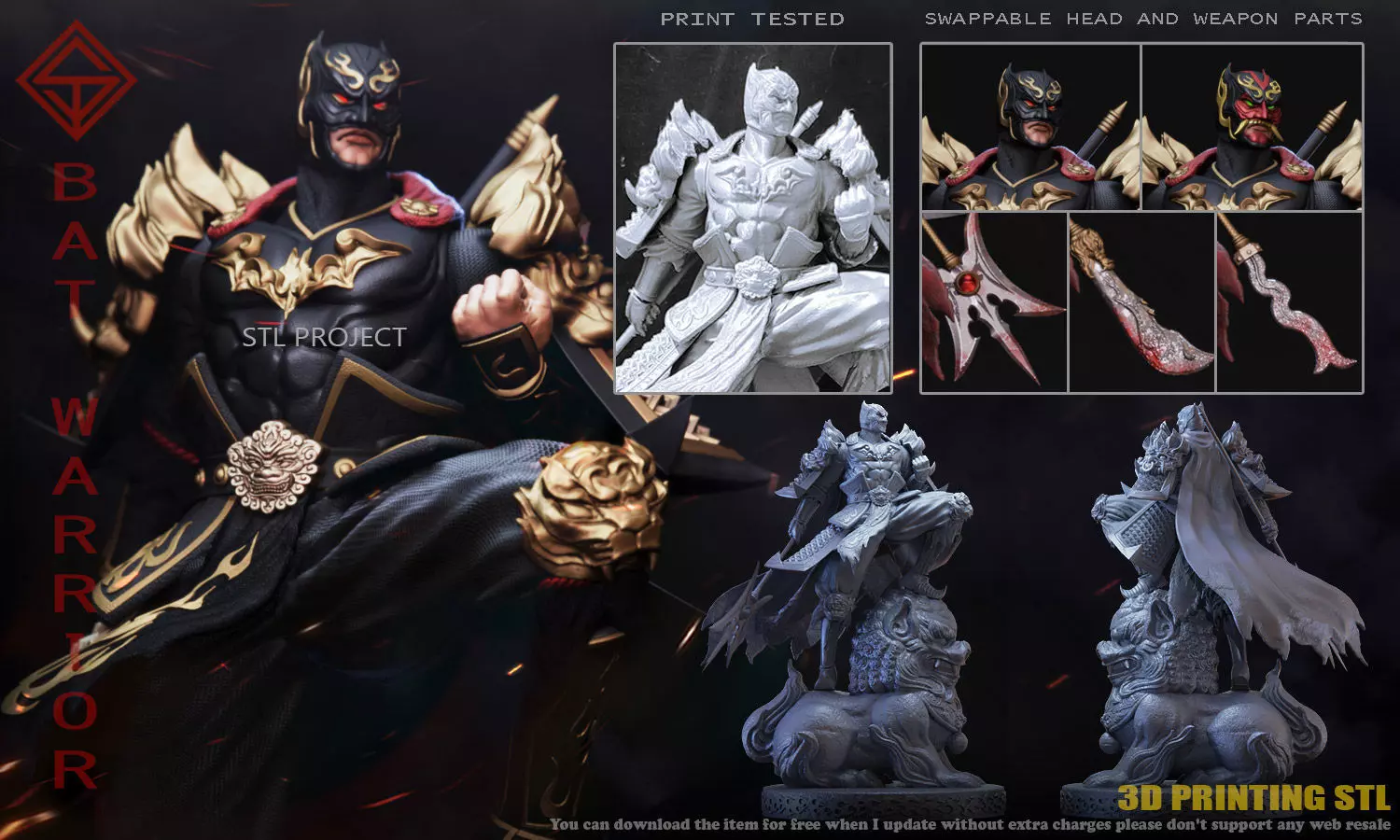 Bat Warrior 3D print model_0