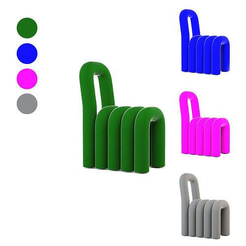 chair open back dining side chair 3D model
