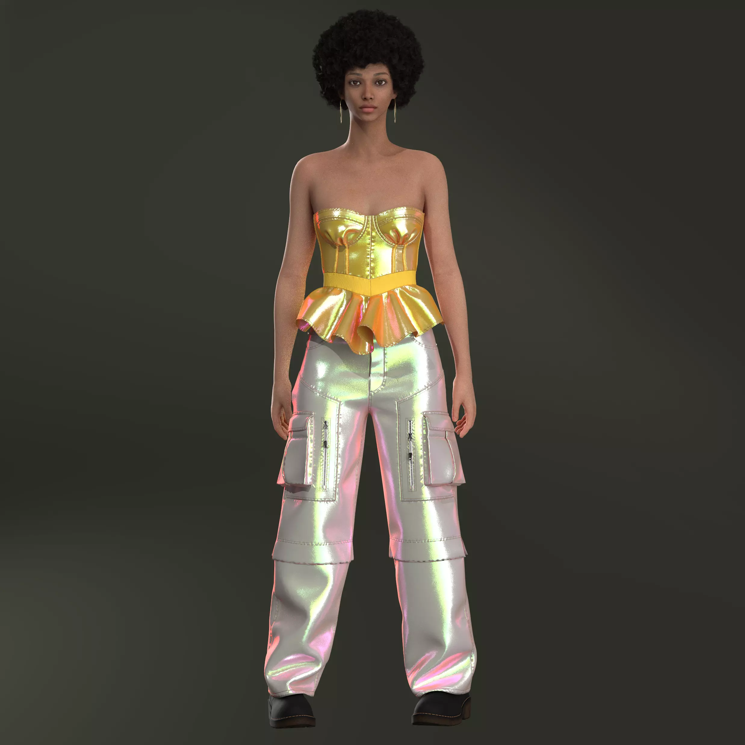 Corset baggy pant 3D model