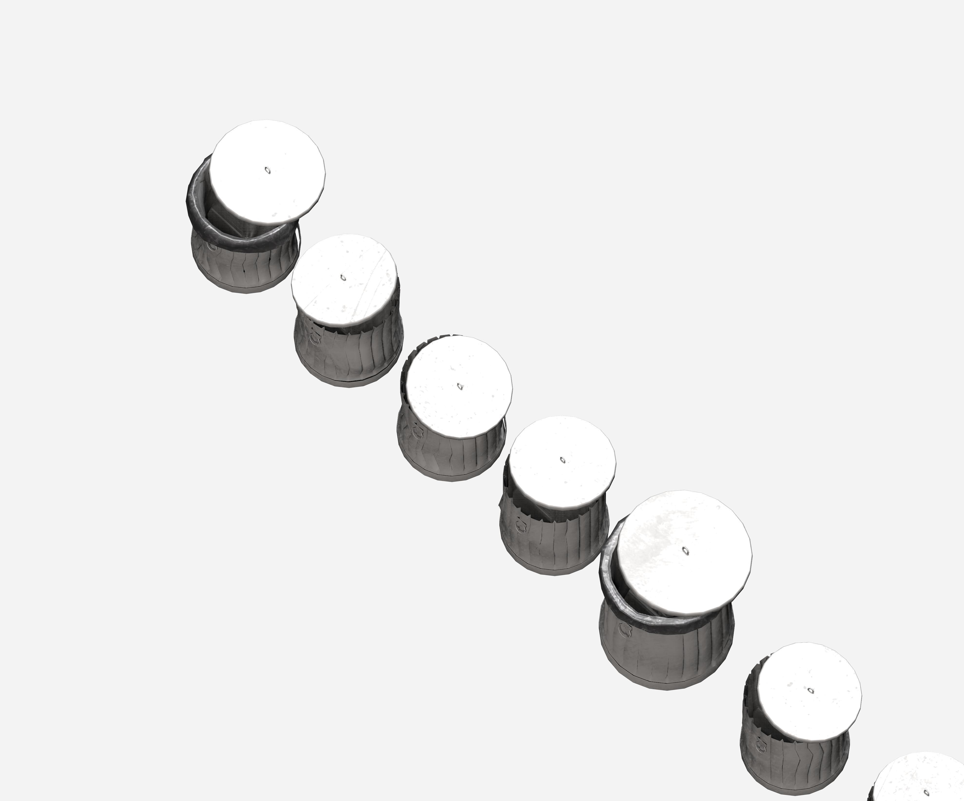 Galvanize multiple outdoor street dust garbage Low-poly 3D model_4