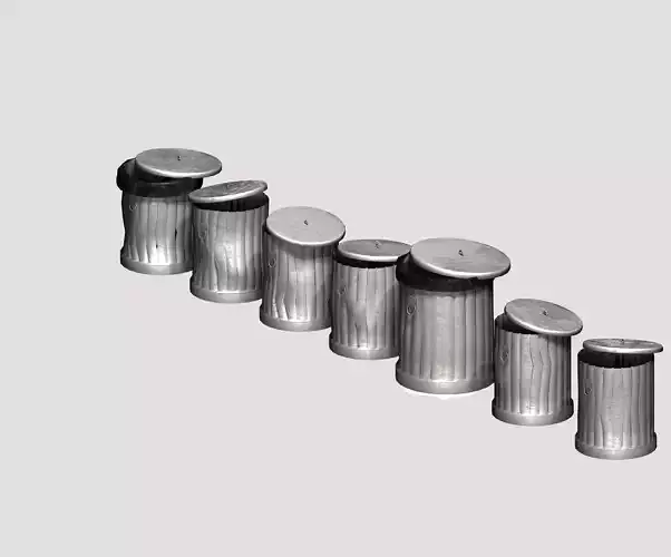 Galvanize multiple outdoor street dust garbage Low-poly 3D model